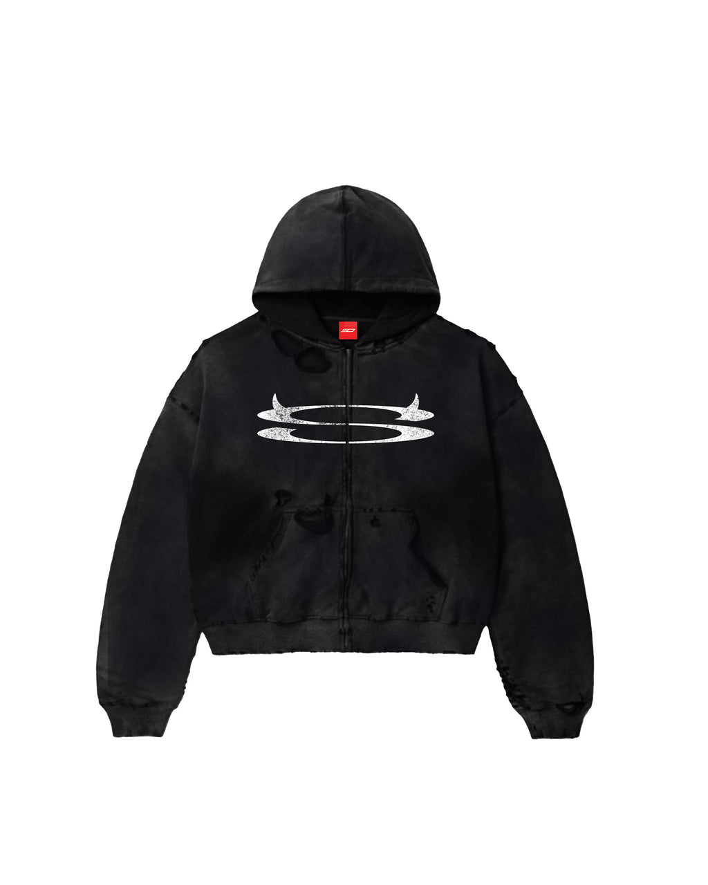 Sonic Hoodie Zip Black Faded